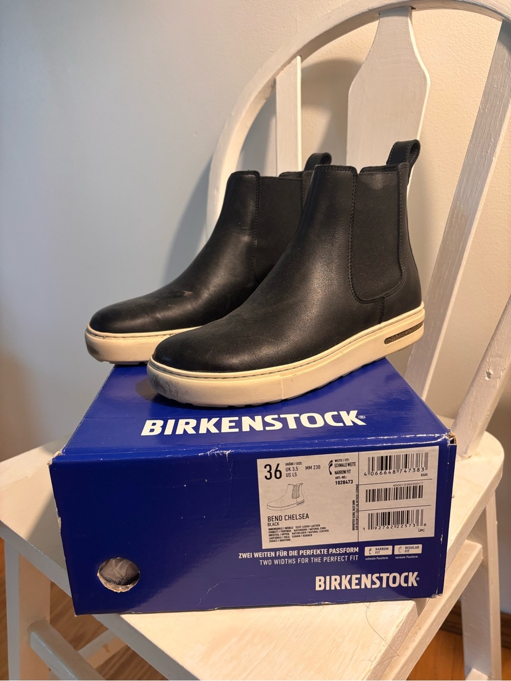 Birkenstock Bend Chelsea Boots in Black with Cream Sole